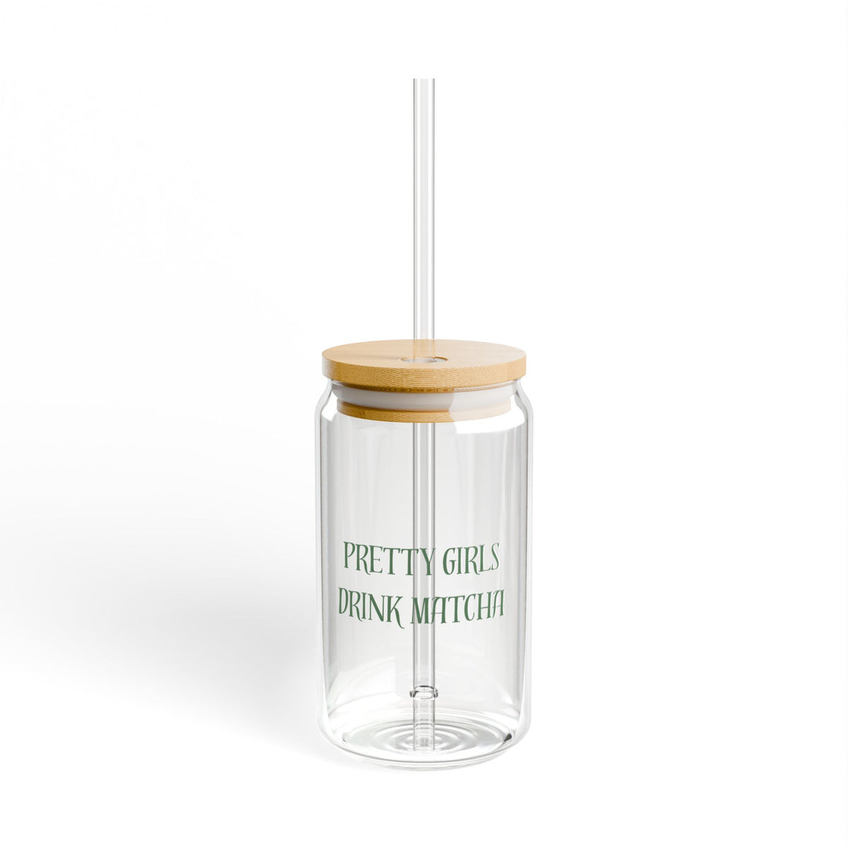 Pretty Girls Drink Matcha Sipper Glass, 16oz