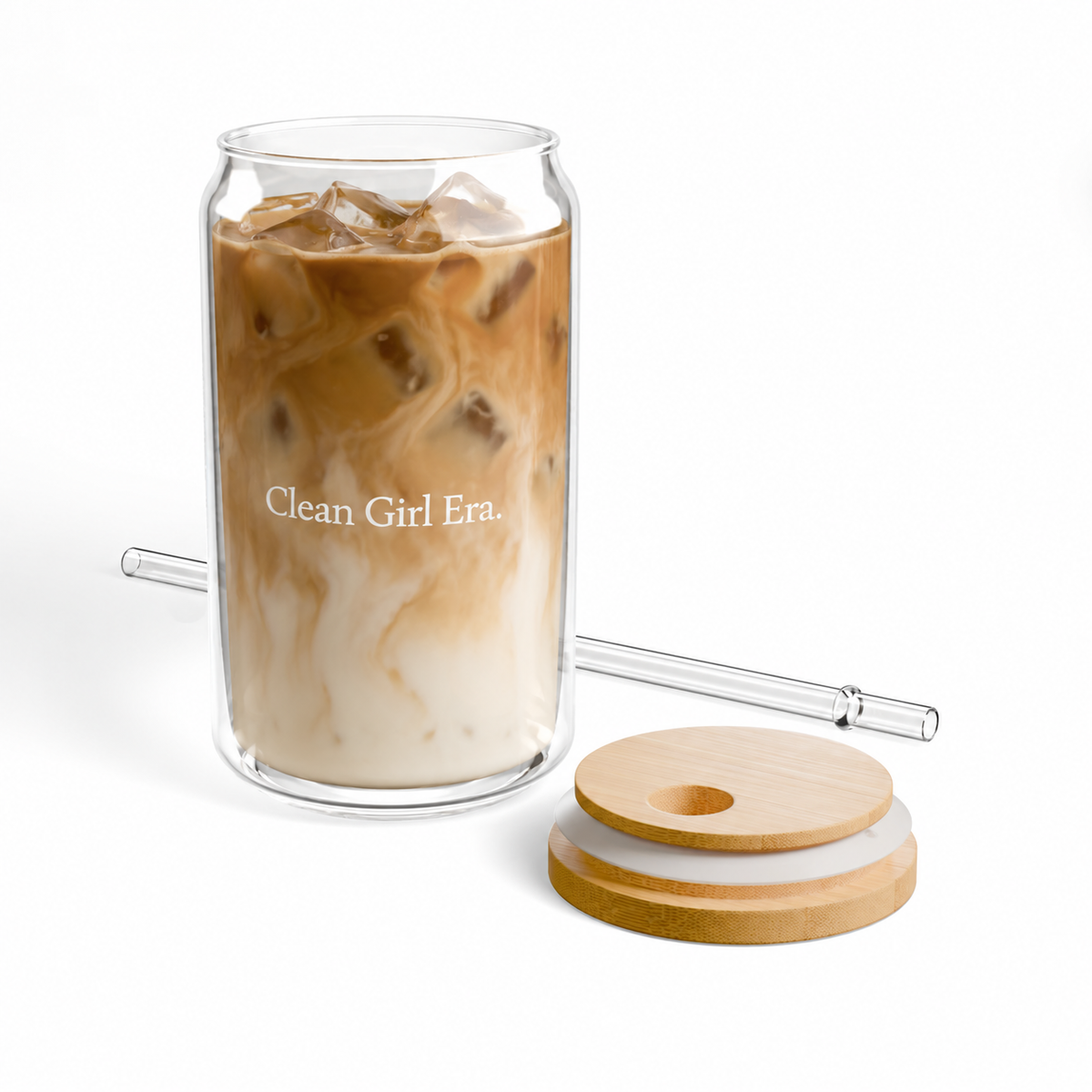 Clean Girl Era Sipper Glass, 16oz
