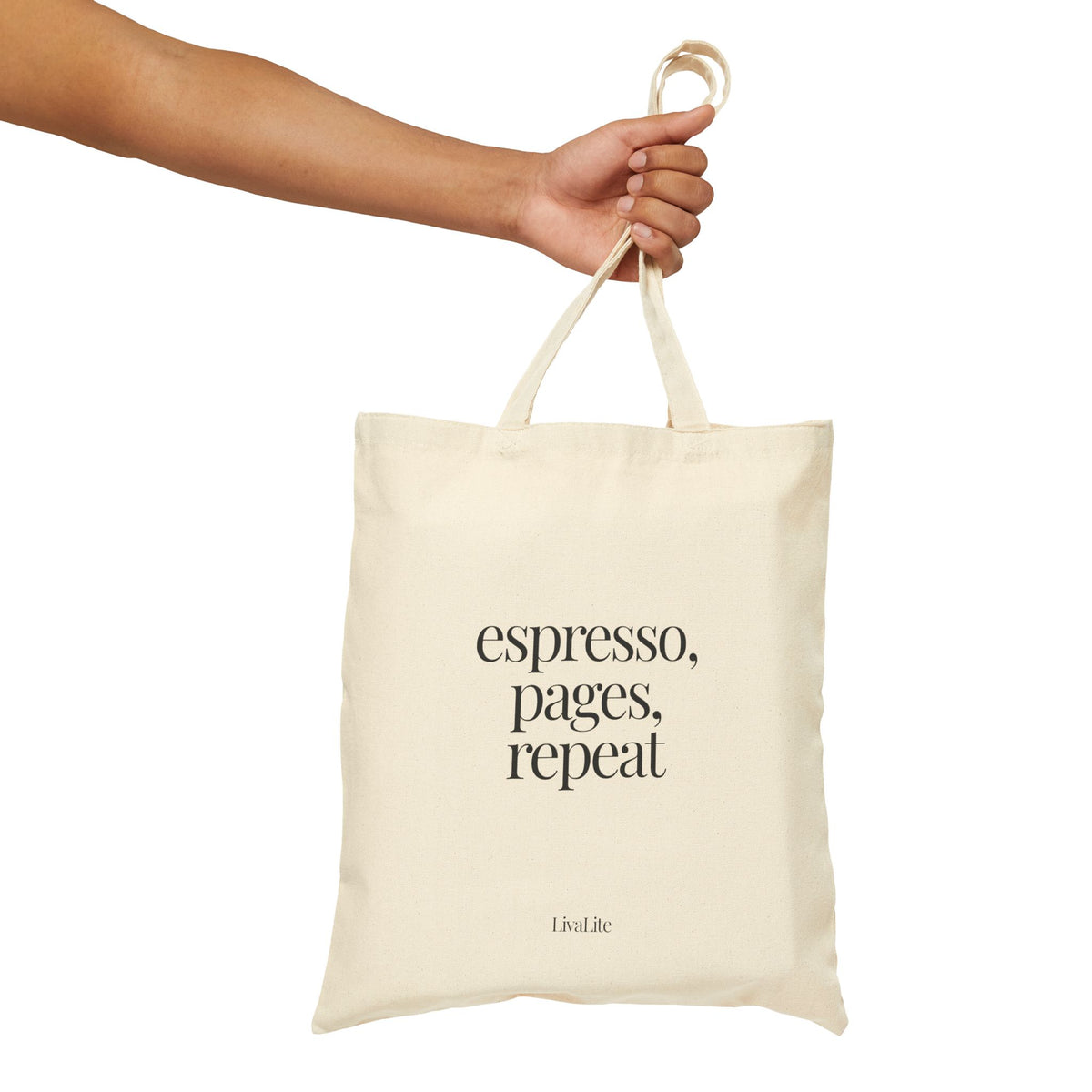 Espresso, Pages, Repeat Tote Bag