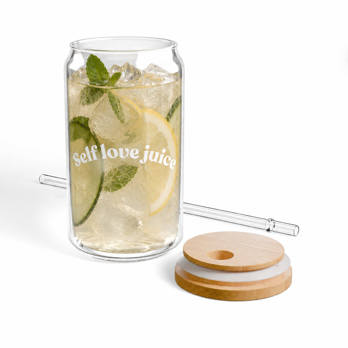 Self Love Juice Sipper Glass, 16oz