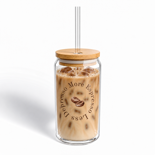 More Espresso Less Depresso Sipper, 16oz